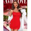 imageAvidlove Lingerie for Women Sexy Chemise Nightgown Slip Sleepwear Lace Babydoll Soft NightdressRed