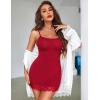 imageAvidlove Lingerie for Women Sexy Chemise Nightgown Slip Sleepwear Lace Babydoll Soft NightdressWine Red