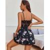 imageAvidlove Women Chemise Night Gown Lace Modal Sleepwear VNeck Full Slip Babydoll Lingerie Sexy NightgownsBlack Floral Pink