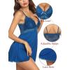 imageAvidlove Women Chemise Night Gown Lace Modal Sleepwear VNeck Full Slip Babydoll Lingerie Sexy NightgownsBlue Green