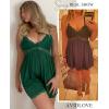 imageAvidlove Women Chemise Night Gown Lace Modal Sleepwear VNeck Full Slip Babydoll Lingerie Sexy NightgownsDark Green