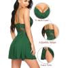 imageAvidlove Women Chemise Night Gown Lace Modal Sleepwear VNeck Full Slip Babydoll Lingerie Sexy NightgownsDark Green