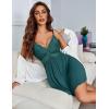 imageAvidlove Women Chemise Night Gown Lace Modal Sleepwear VNeck Full Slip Babydoll Lingerie Sexy NightgownsGreen