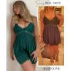 imageAvidlove Women Chemise Night Gown Lace Modal Sleepwear VNeck Full Slip Babydoll Lingerie Sexy NightgownsGreen