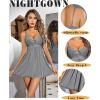 imageAvidlove Women Chemise Night Gown Lace Modal Sleepwear VNeck Full Slip Babydoll Lingerie Sexy NightgownsGrey