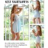 imageAvidlove Women Chemise Night Gown Lace Modal Sleepwear VNeck Full Slip Babydoll Lingerie Sexy NightgownsLight Blue