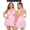 imageAvidlove Women Chemise Night Gown Lace Modal Sleepwear VNeck Full Slip Babydoll Lingerie Sexy NightgownsPink
