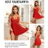 imageAvidlove Women Chemise Night Gown Lace Modal Sleepwear VNeck Full Slip Babydoll Lingerie Sexy NightgownsRed
