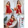 imageAvidlove Women Chemise Night Gown Lace Modal Sleepwear VNeck Full Slip Babydoll Lingerie Sexy NightgownsRed