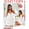 imageAvidlove Women Chemise Night Gown Lace Modal Sleepwear VNeck Full Slip Babydoll Lingerie Sexy NightgownsWhite