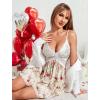 imageAvidlove Women Chemise Night Gown Lace Modal Sleepwear VNeck Full Slip Babydoll Lingerie Sexy NightgownsWhite Flower