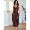 imageAvidlove Women Lingerie Lace Babydoll Chemise Sexy Mesh Nightdress V Neck Nightwear Side Split NightgownBlack Love Heart Print