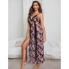 imageAvidlove Women Lingerie Lace Babydoll Chemise Sexy Mesh Nightdress V Neck Nightwear Side Split NightgownBlack Rose Floral