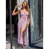 imageAvidlove Women Lingerie Lace Babydoll Chemise Sexy Mesh Nightdress V Neck Nightwear Side Split NightgownPink Print