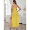 imageAvidlove Women Lingerie Lace Babydoll Chemise Sexy Mesh Nightdress V Neck Nightwear Side Split NightgownYellow
