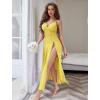 imageAvidlove Women Lingerie Lace Babydoll Chemise Sexy Mesh Nightdress V Neck Nightwear Side Split NightgownYellow