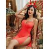 imageAvidlove Women Lingerie Lace Chemise Sexy Nightgown Modal Babydoll Side Slit SleepwearBred