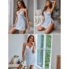 imageAvidlove Women Lingerie Lace Chemise Sexy Nightgown Modal Babydoll Side Slit SleepwearGraystars