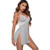 imageAvidlove Women Lingerie Lace Chemise Sexy Nightgown Modal Babydoll Side Slit SleepwearGreywhite