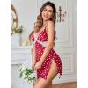 imageAvidlove Women Lingerie Lace Chemise Sexy Nightgown Modal Babydoll Side Slit SleepwearRedheart Print