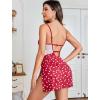 imageAvidlove Women Lingerie Lace Chemise Sexy Nightgown Modal Babydoll Side Slit SleepwearRedheart Print