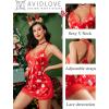 imageAvidlove Women Lingerie Satin Lace Chemise Nightgown Sexy Full Slips Sleepwear S4XLFloral Snow