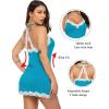 imageAvidlove Womens Nightgown Sexy Lace Sleepwear V Neck Full Slip Chemise Lingerie Cotton Night Gowns Babydoll SleepshirtBlue