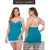 imageAvidlove Womens Nightgown Sexy Lace Sleepwear V Neck Full Slip Chemise Lingerie Cotton Night Gowns Babydoll SleepshirtBlue