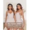 imageAvidlove Womens Nightgown Sexy Lace Sleepwear V Neck Full Slip Chemise Lingerie Cotton Night Gowns Babydoll SleepshirtCbeige