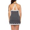 imageAvidlove Womens Nightgown Sexy Lace Sleepwear V Neck Full Slip Chemise Lingerie Cotton Night Gowns Babydoll SleepshirtGrey