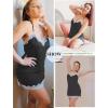 imageAvidlove Womens Nightgown Sexy Lace Sleepwear V Neck Full Slip Chemise Lingerie Cotton Night Gowns Babydoll SleepshirtGrey