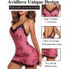 imageAvidlove Womens Nightgown Sexy Lace Sleepwear V Neck Full Slip Chemise Lingerie Cotton Night Gowns Babydoll SleepshirtPattern 11