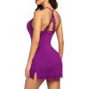 imageAvidlove Womens Nightgown Sexy Lace Sleepwear V Neck Full Slip Chemise Lingerie Cotton Night Gowns Babydoll SleepshirtPurple