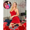imageAvidlove Womens Nightgown Sexy Lace Sleepwear V Neck Full Slip Chemise Lingerie Cotton Night Gowns Babydoll SleepshirtRed