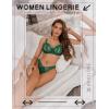 imageAvidlvoe Lingerie for Women Lace Bra and Panty Sets 2 Pieces Sexy Underwear Underwire Lingerie SetGreen