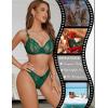 imageAvidlvoe Lingerie for Women Lace Bra and Panty Sets 2 Pieces Sexy Underwear Underwire Lingerie SetGreen