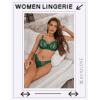 imageAvidlvoe Lingerie for Women Lace Bra and Panty Sets 2 Pieces Sexy Underwear Underwire Lingerie SetGreen