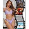imageAvidlvoe Lingerie for Women Lace Bra and Panty Sets 2 Pieces Sexy Underwear Underwire Lingerie SetLavender