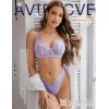 imageAvidlvoe Lingerie for Women Lace Bra and Panty Sets 2 Pieces Sexy Underwear Underwire Lingerie SetLavender