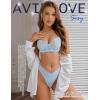 imageAvidlvoe Lingerie for Women Lace Bra and Panty Sets 2 Pieces Sexy Underwear Underwire Lingerie SetLight Blue