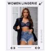 imageAvidlvoe Lingerie for Women Lace Bra and Panty Sets 2 Pieces Sexy Underwear Underwire Lingerie SetNavy Blue