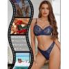imageAvidlvoe Lingerie for Women Lace Bra and Panty Sets 2 Pieces Sexy Underwear Underwire Lingerie SetNavy Blue