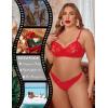 imageAvidlvoe Lingerie for Women Lace Bra and Panty Sets 2 Pieces Sexy Underwear Underwire Lingerie SetRed