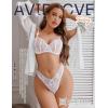 imageAvidlvoe Lingerie for Women Lace Bra and Panty Sets 2 Pieces Sexy Underwear Underwire Lingerie SetWhite