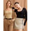 imageAvidlove Bodysuits for Women Long Sleeve Body Suits Womens Scoop Neck Bodysuit Double Lined TopsBlack