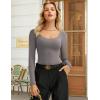 imageAvidlove Bodysuits for Women Long Sleeve Body Suits Womens Scoop Neck Bodysuit Double Lined TopsDark Gray