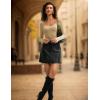 imageAvidlove Bodysuits for Women Long Sleeve Body Suits Womens Scoop Neck Bodysuit Double Lined TopsKhaki