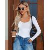 imageAvidlove Bodysuits for Women Long Sleeve Body Suits Womens Scoop Neck Bodysuit Double Lined TopsWhite