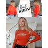 imageAvidlove Bodysuits for Women Round Neck Shapewear Bodysuit Long Sleeve Bodysuit Sexy Mesh Top Double Lined Cutout ShirtRed