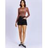 imageAvidlove Bodysuits for Women Round Neck Shapewear Bodysuit Long Sleeve Bodysuit Sexy Mesh Top Double Lined Cutout ShirtRose Taupe